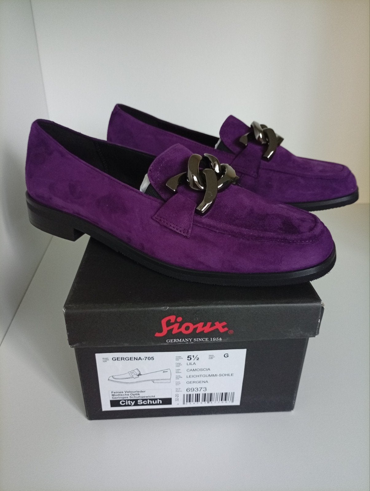 Sioux loafers suède paars maat 38,5 nieuw!, Overige kleuren, Sioux, Instappers, Nieuw