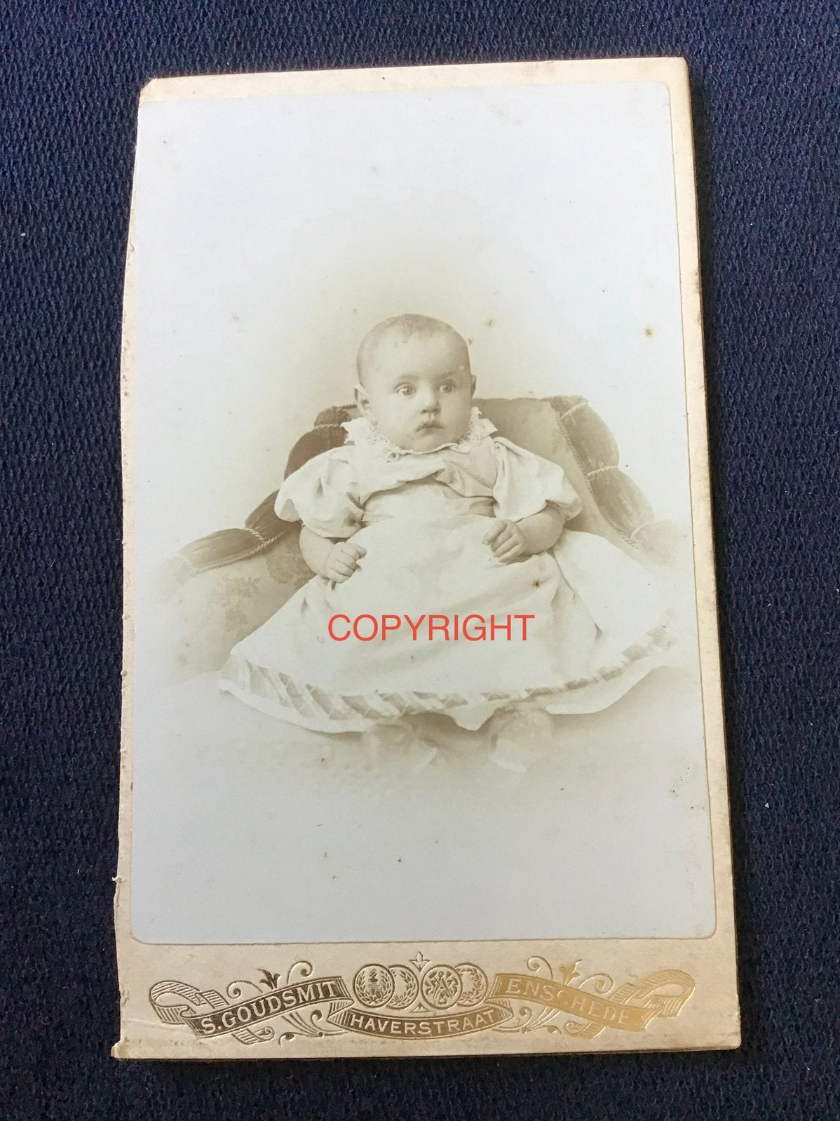 CDV, Kind, S. GOUDSMIT, ENSCHEDE, Carte de Visite, Gebruikt, Foto, Ophalen of Verzenden, Voor 1940