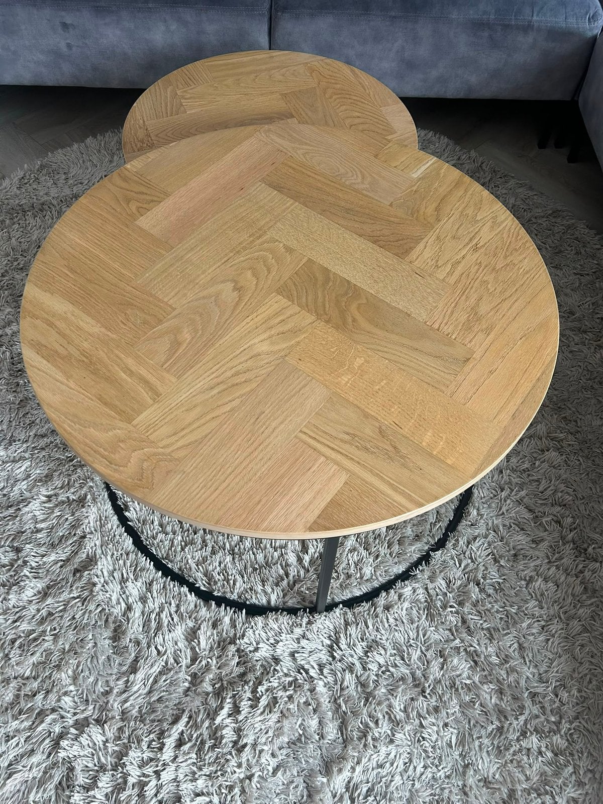 Tweedelig salontafels Moet weg, Ophalen, 100 tot 150 cm, Eikenhout, 50 tot 100 cm