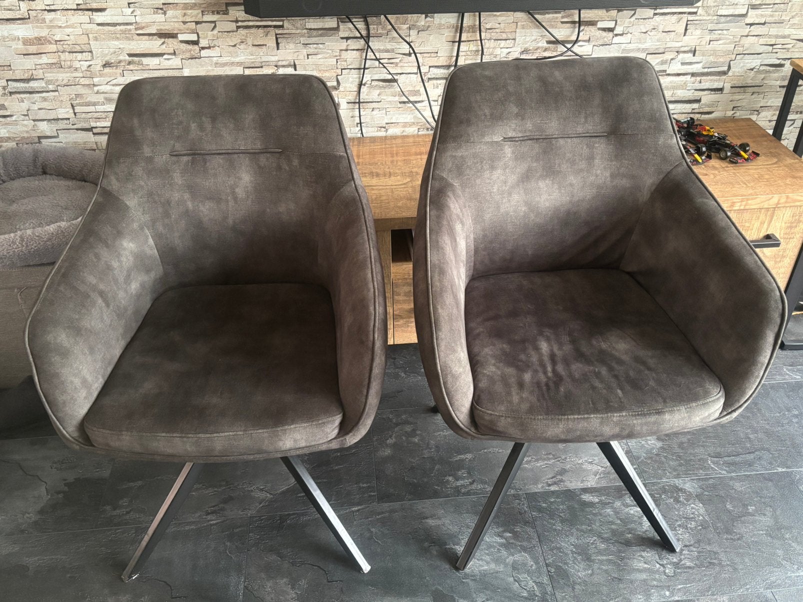 Twee groene draaiende kuipstoelen, Ophalen, Twee, Overige kleuren, Zo goed als nieuw