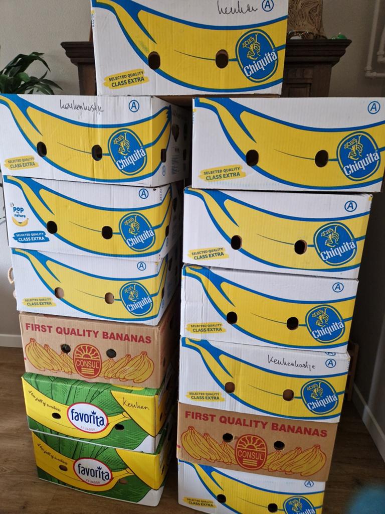 13 lege bananendozen voor verhuizing, Ophalen, Doos, Minder dan 35 cm