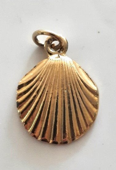 Mooie goudkleurige hanger kleine Jakobsschelp, Ophalen of Verzenden, Nieuw, Goud, Overige materialen
