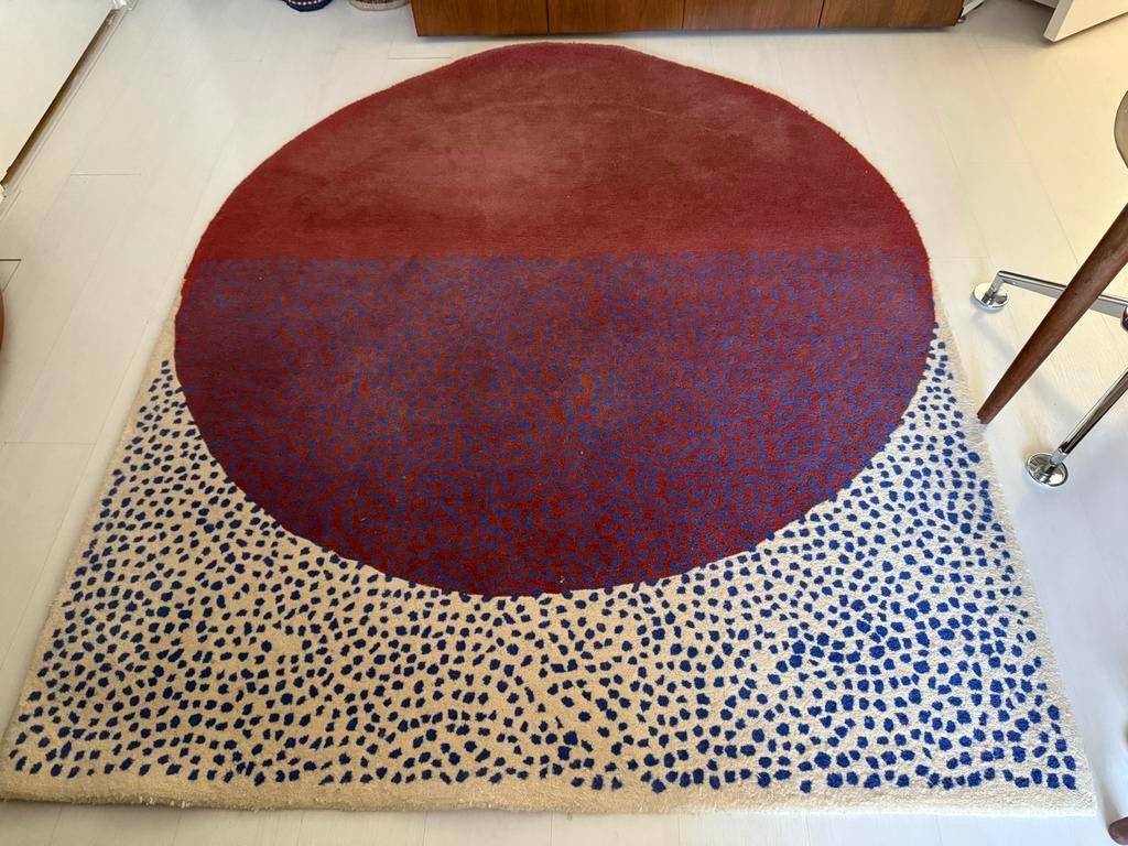 Bolia Spot Rug Vloerkleed - Bordeaux/Blauw, 170x200 cm, Ophalen, Gebruikt, Blauw, 150 tot 200 cm