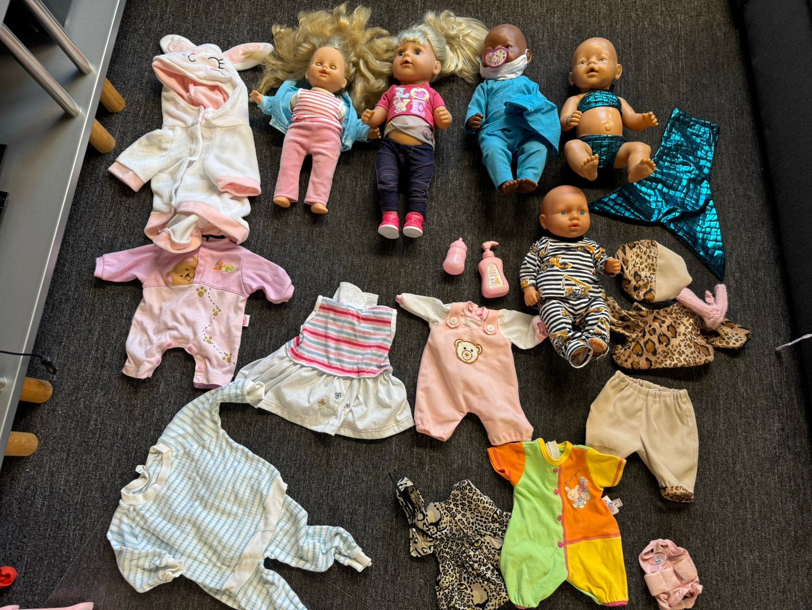 3x babyborn poppen + scooter en paard, Ophalen of Verzenden, Gebruikt, Babypop