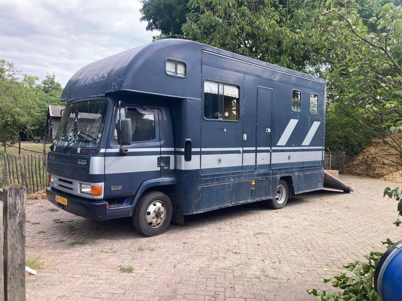 Paardenwagen, DAF 145, living, 3 ponies 2 Paarden,, Auto's, Stof, Blauw, Particulier, DAF