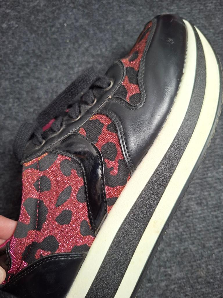 Zgan panter sneakers plateauzool 40 roze glitter, Ophalen of Verzenden, Zo goed als nieuw, Roze, Sneakers of Gympen