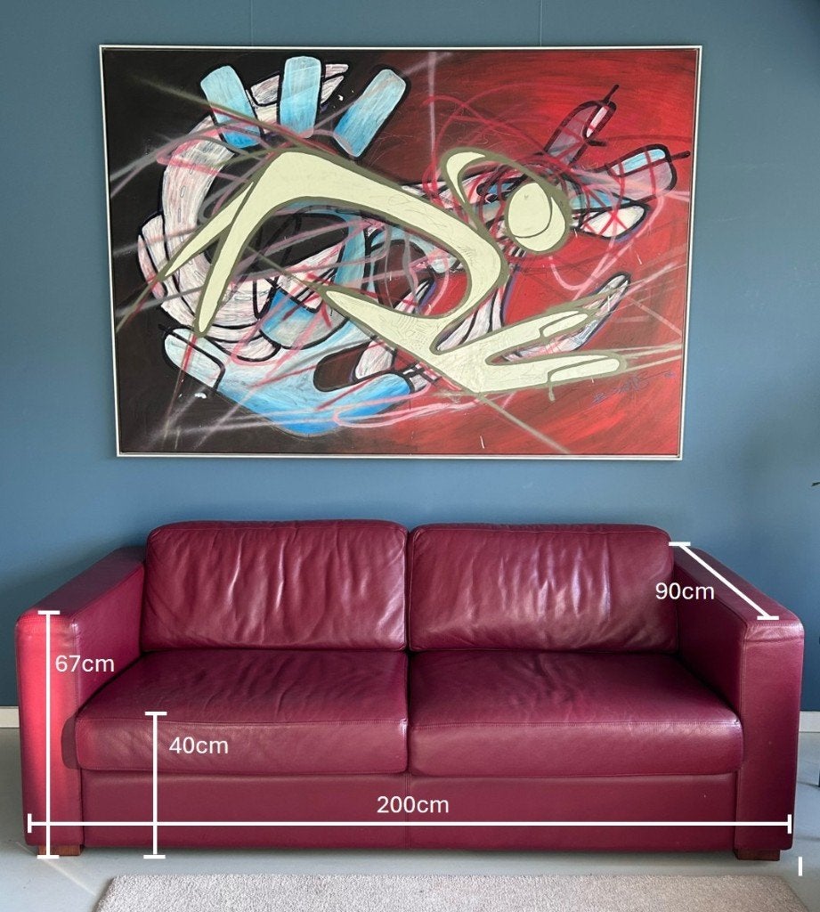 2 prachtige, leren design banken (zgan), Ophalen, 150 tot 200 cm, Tweepersoons, Zo goed als nieuw