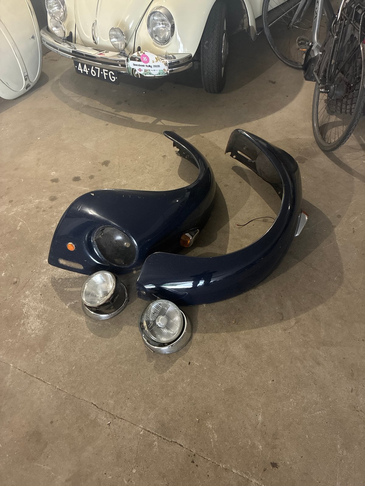 VW Kever Spatborden met Koplampen (1968, zonder knipperlicht, Ophalen of Verzenden, Gebruikt, Volkswagen