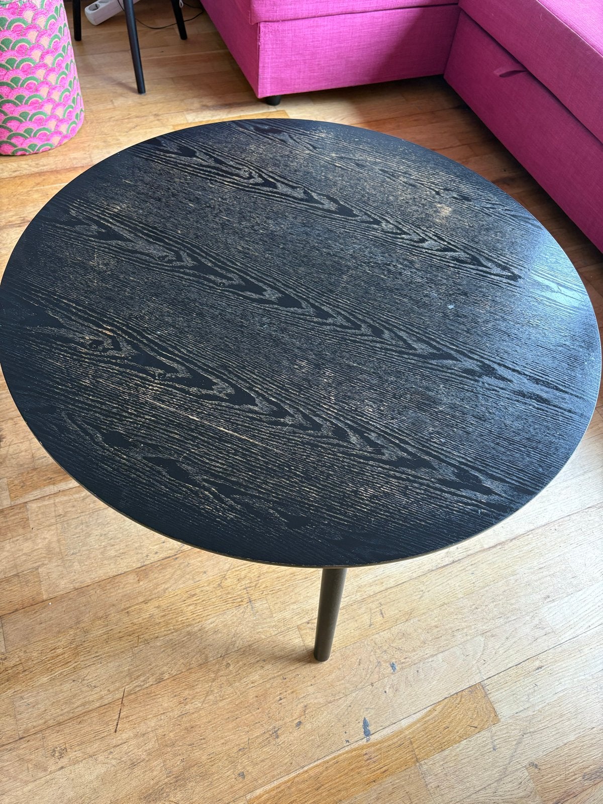 Ronde bijzettafel - Zwart - 80 cm breed, 45 cm hoog, Gebruikt, Rond, 75 cm of meer, Ophalen