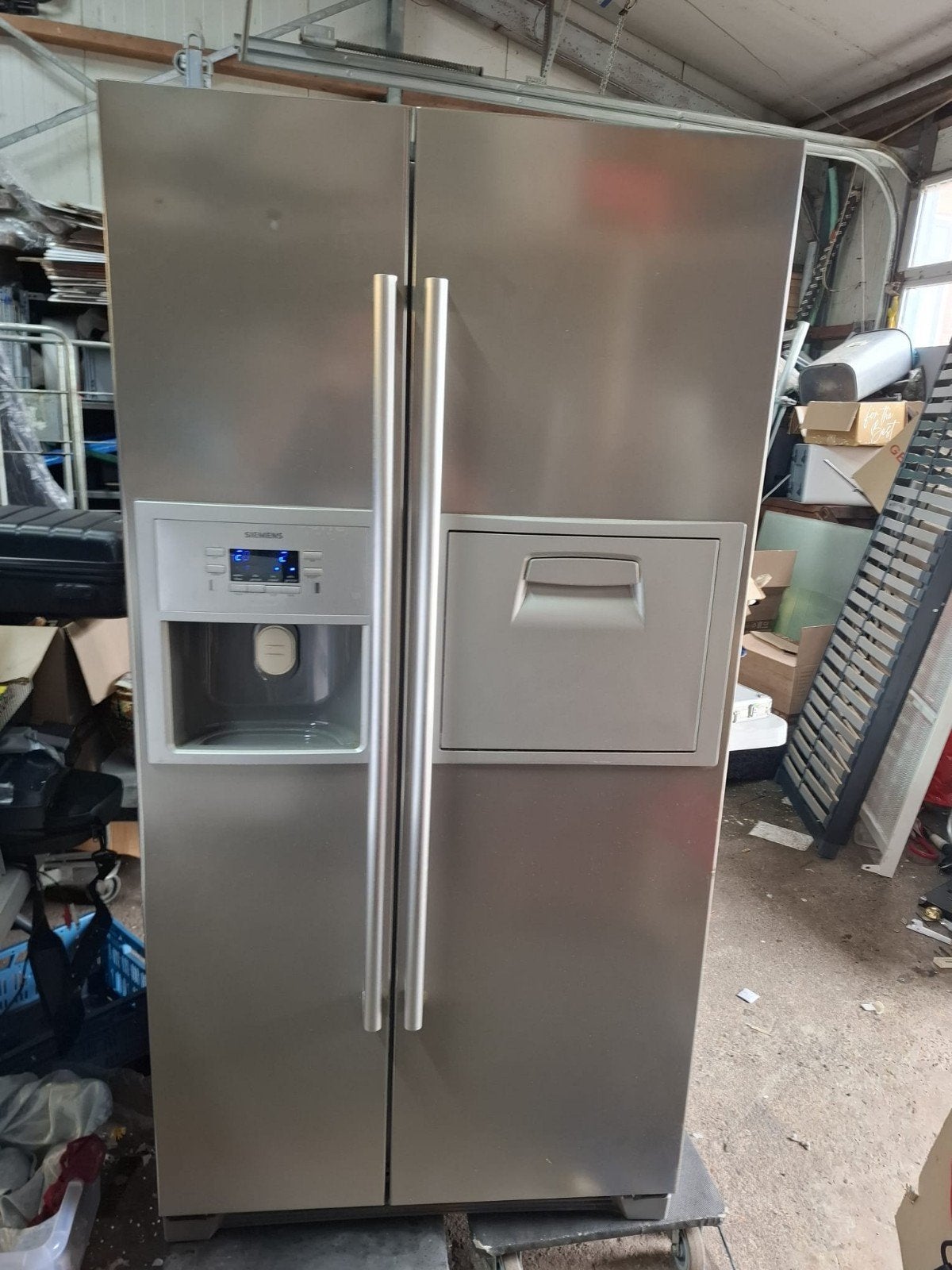 Siemens Amerikaanse Koelkast Side-by-Side RVS, Ophalen, Gebruikt, 200 liter of meer, 60 cm of meer