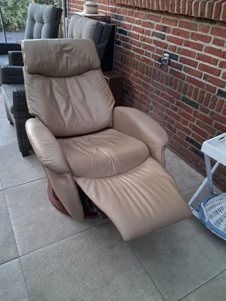 Nette verstelbare leren draai stoel/fauteuil, Huis en Inrichting, Fauteuils, Gebruikt, Leer, 50 tot 75 cm, 75 tot 100 cm, Ophalen