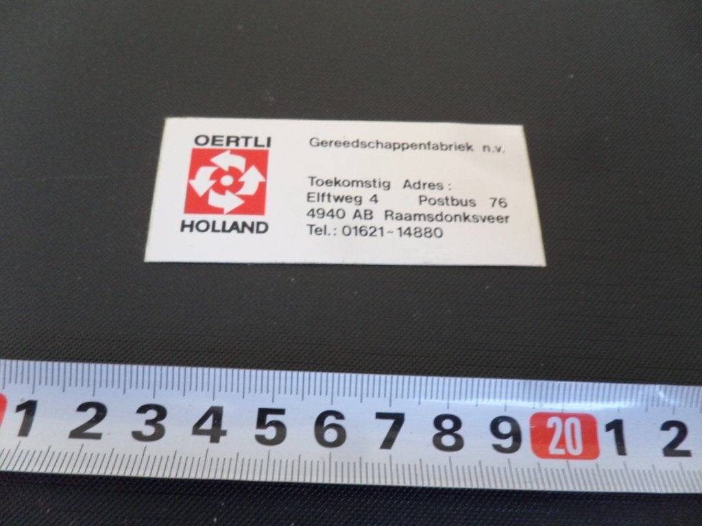 sticker Raamdonsveer OERTLI Hollnad Gereedschappenfabriek, Ophalen, Zo goed als nieuw