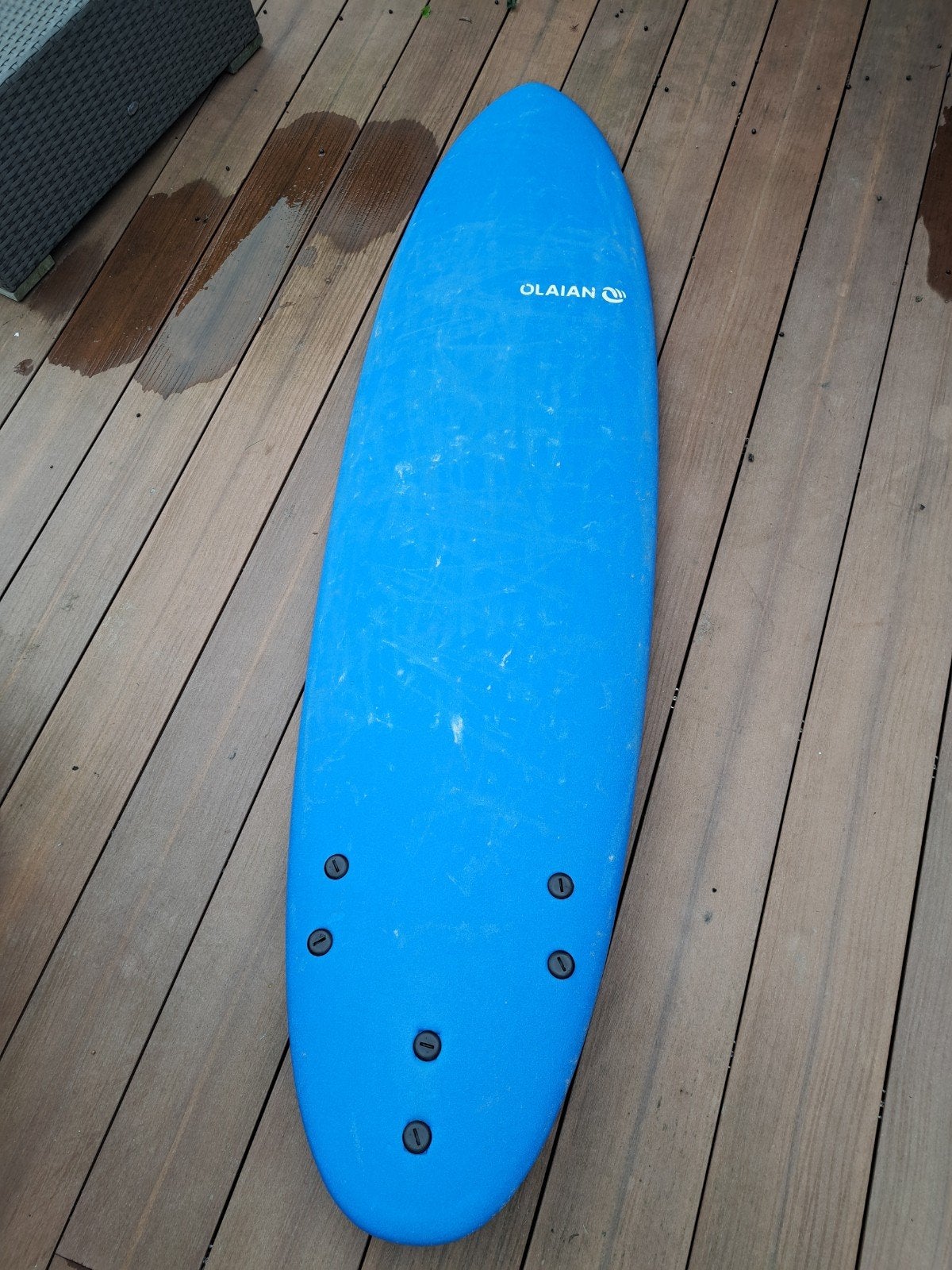 Olaian Softtop Surfboard 7 inch, Watersport en Boten, Ophalen, Gebruikt, Funboard, Met vinnen