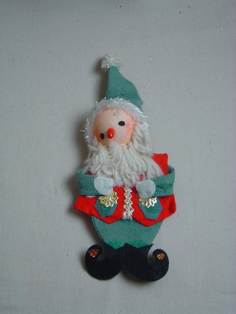 Vintage kleine kerstman van stof, Ophalen of Verzenden, Gebruikt