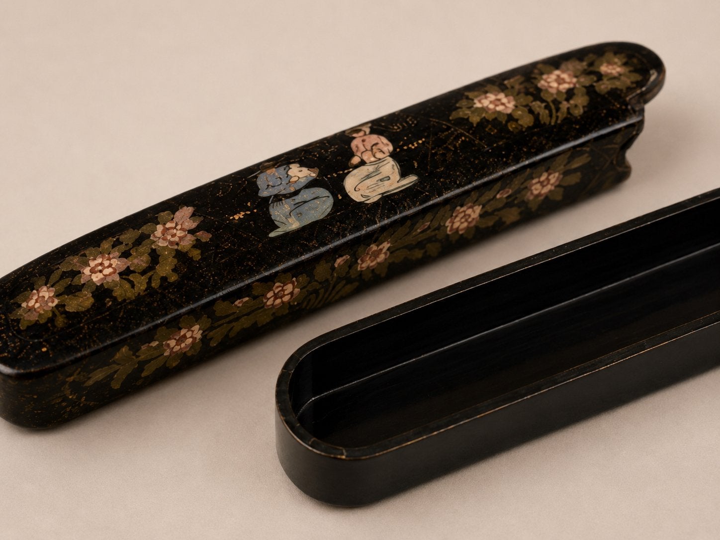 Antieke Victoriaanse pennendoos, Papier-Maché +/-1900, Antiek en Kunst, Ophalen of Verzenden