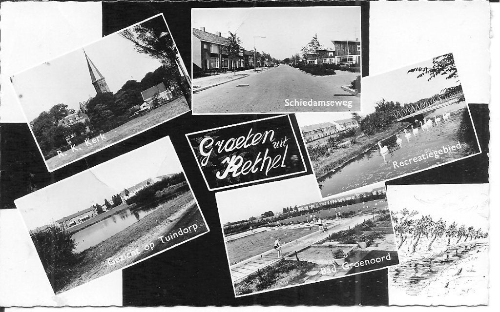 Groeten uit Kethel - Schiedamseweg, . Kerk, Recreatiegebied, Ophalen of Verzenden, 1960 tot 1980, Gelopen, Limburg