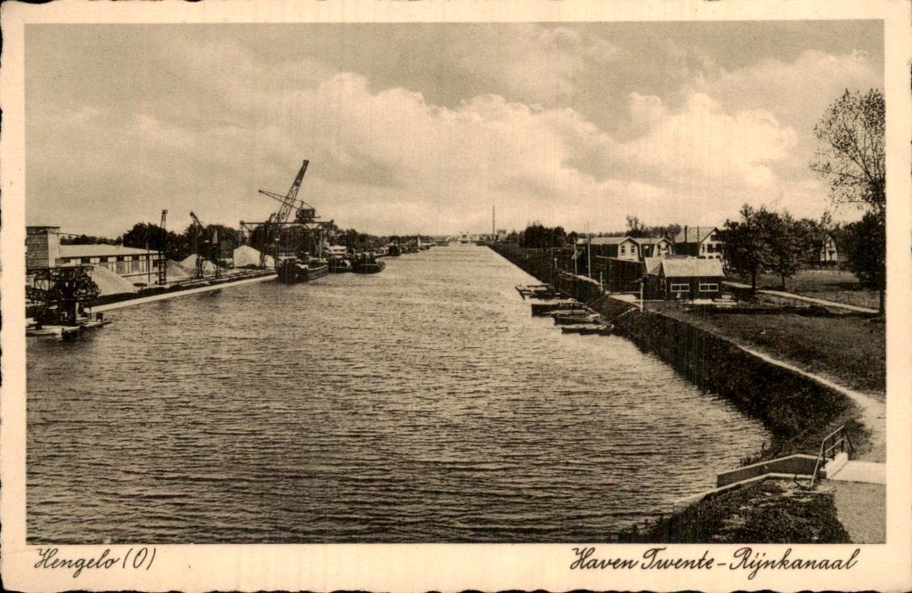 Hengelo - Haven Twente - Rijnkanaal, Verzamelen, Ansichtkaarten | Nederland, Ophalen of Verzenden, 1940 tot 1960, Gelopen, Overijssel
