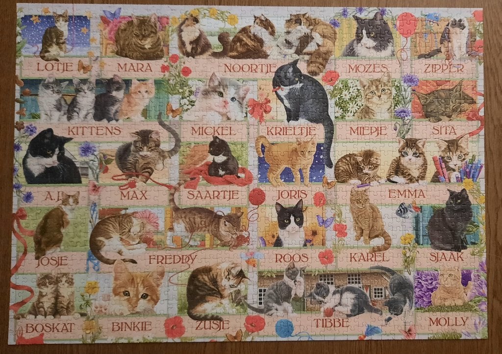 puzzle: Puzzle Francien´s katten, Ophalen of Verzenden, 500 t/m 1500 stukjes, Zo goed als nieuw, Legpuzzel
