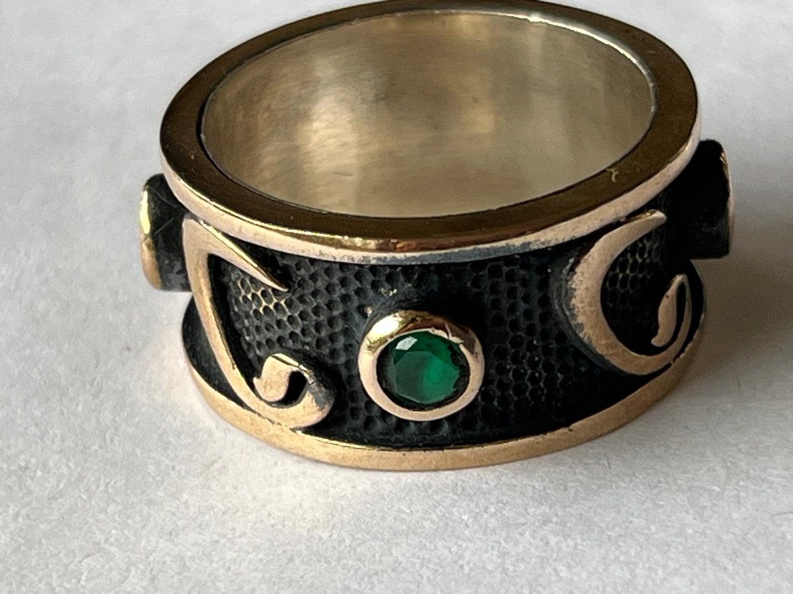 Zilveren vergulde ring met Smaragd, gekeurd 925, Sieraden, Tassen en Uiterlijk, Ringen, Verzenden, 19 tot 20, Zo goed als nieuw
