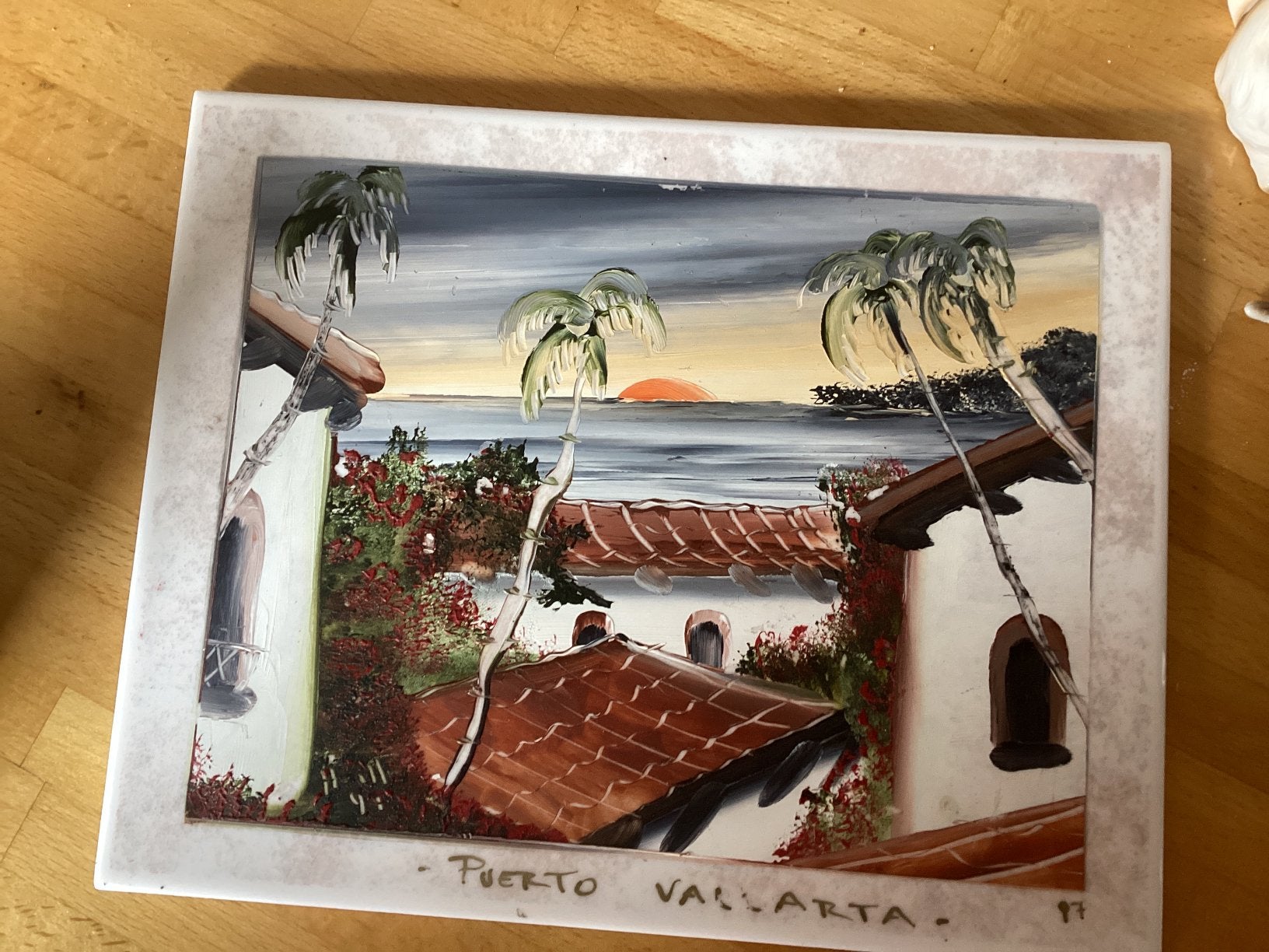 Puerto Vallarta //  Mexico // Hoog 20x25 cm Tegel, Ophalen of Verzenden, Zo goed als nieuw, Reclamebord