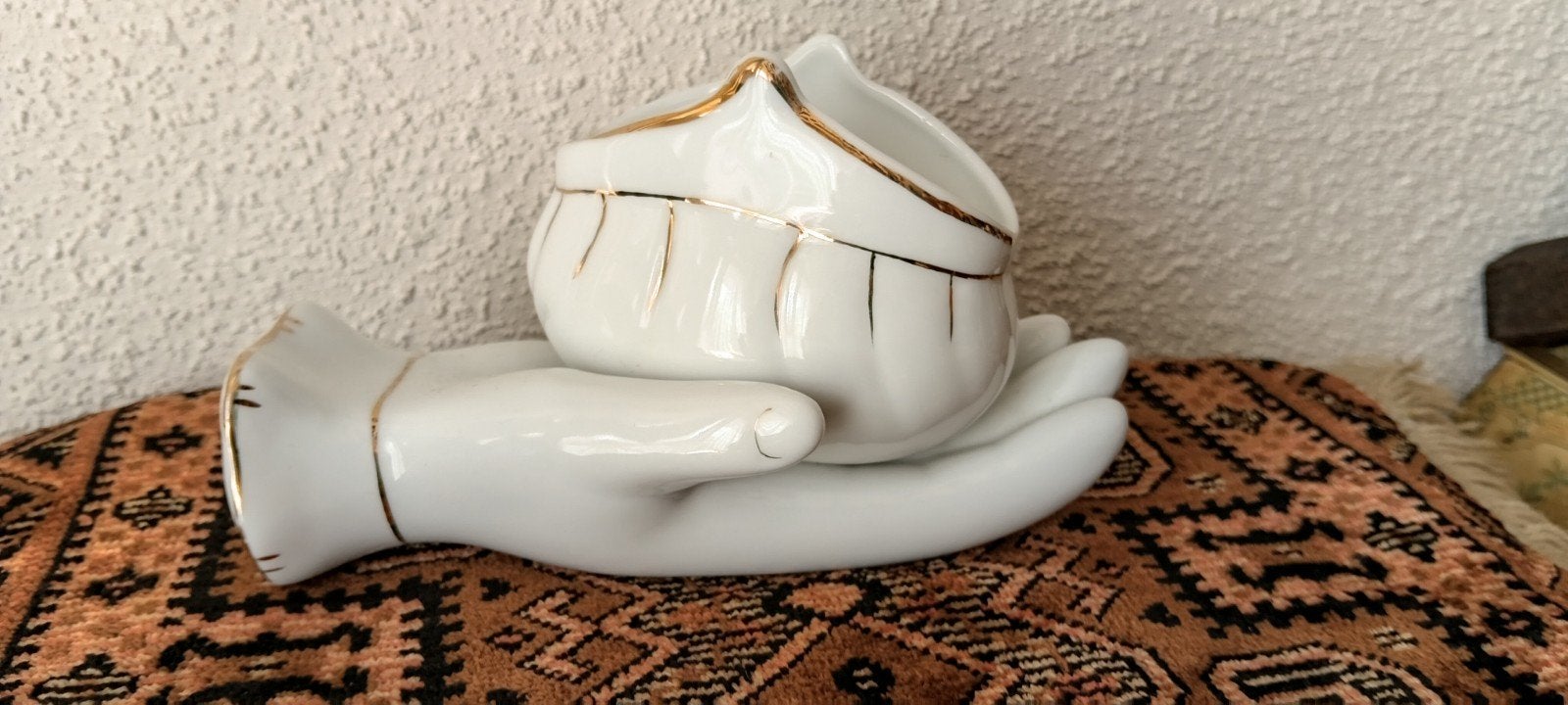 Vintage jaren '70 porseleinen hand met portemonnee, Ophalen of Verzenden