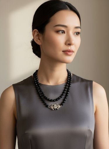 Gitten ketting met zilveren bijbelslot, 87 cm