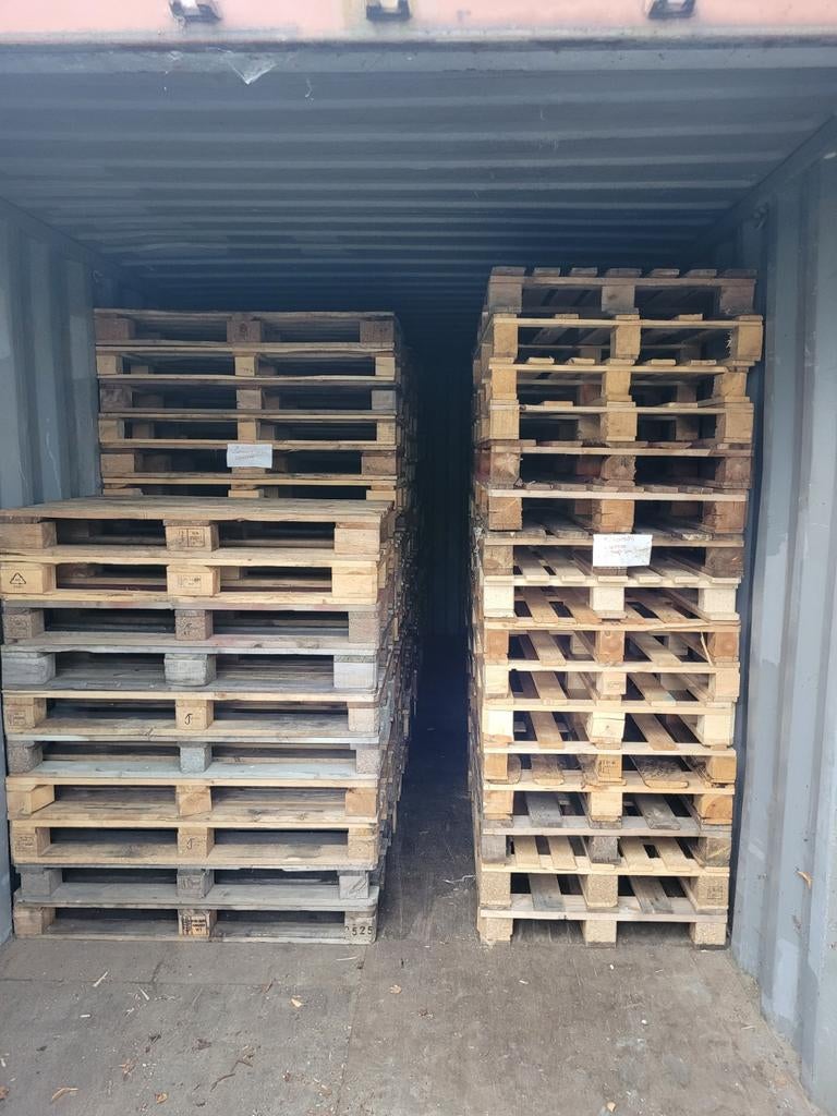 190 pallets, Doe-het-zelf en Verbouw, Hout en Planken, Ophalen, Gebruikt, 50 mm of meer, Pallet