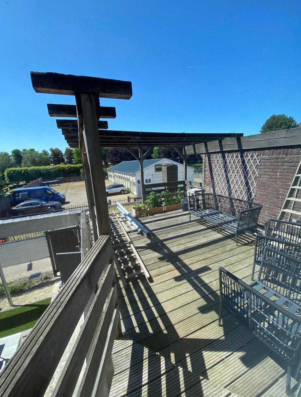 Oude houten delen van vlonder en pergola, Ophalen, Gebruikt, Tuinpaviljoen
