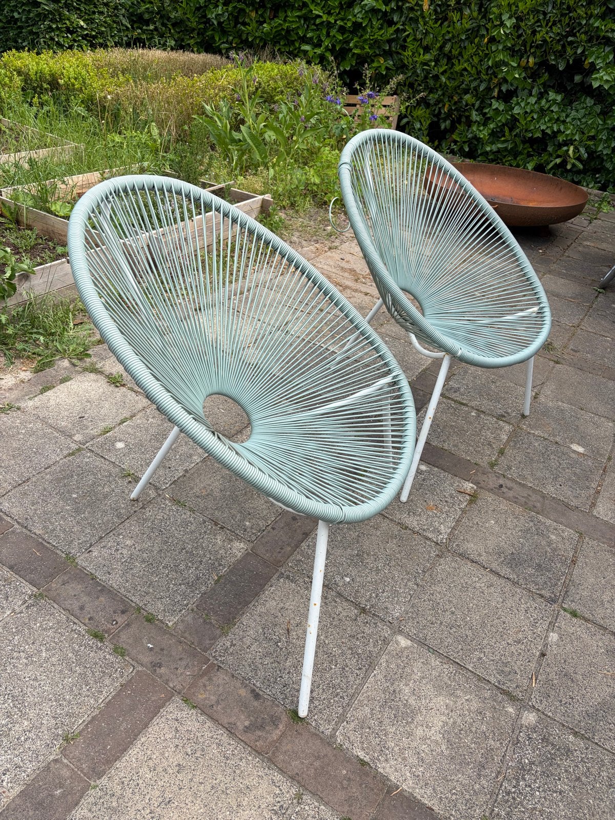 Set van 2 Acapulco stoelen - Lichtblauw, Ophalen, Kunststof, Gebruikt, Twee