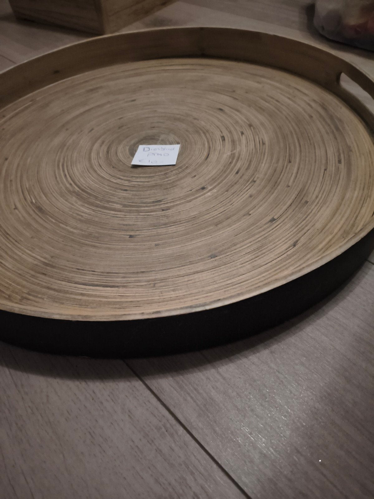 Groot dienblad hout zwart ptmd, Ophalen, Gebruikt, Hout
