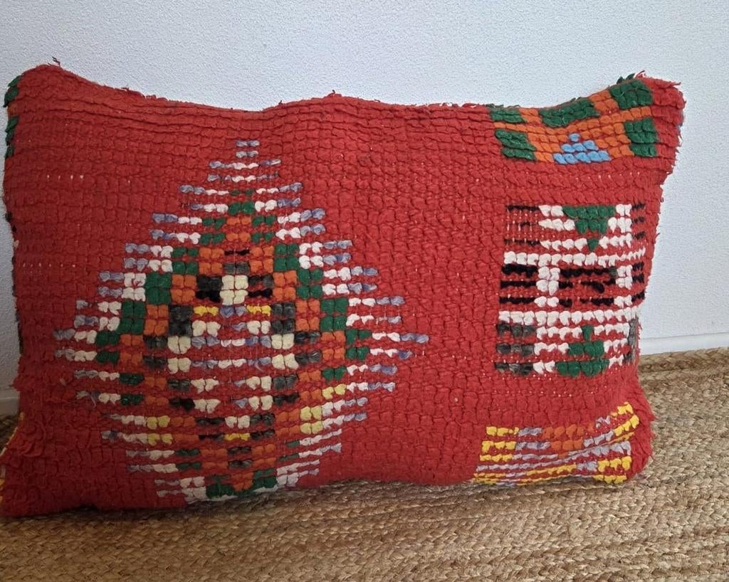 Vintage berber kussen handgemaakt in Marokko, Huis en Inrichting, Woonaccessoires | Kussens, Nieuw, Vierkant, Verzenden