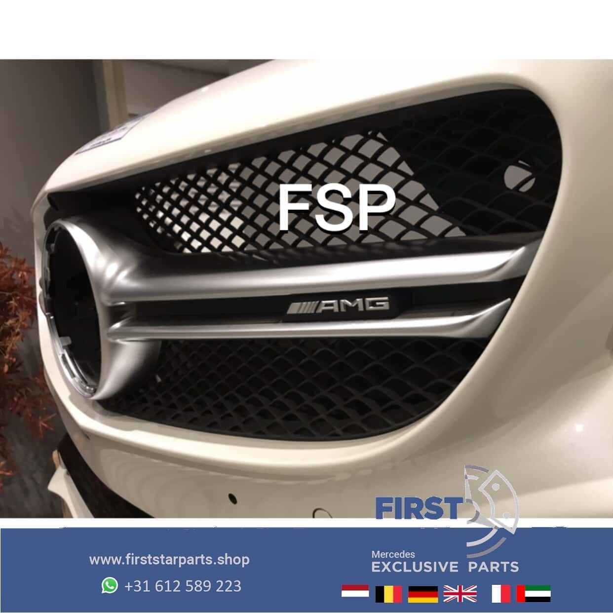 W205 S205 C63 AMG VOORBUMPER Mercedes C Klasse WIT COMPLEET, Gebruikt, -, Voor, Ophalen of Verzenden