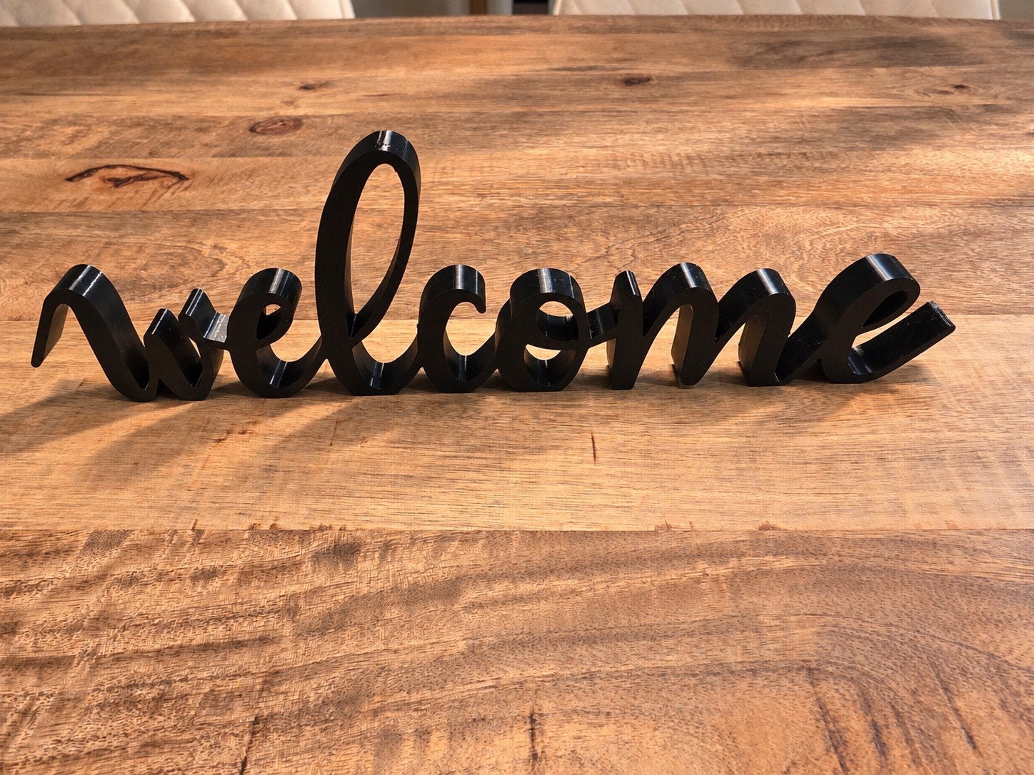 Decoratieve 'Welcome' tekst petg- Zwart