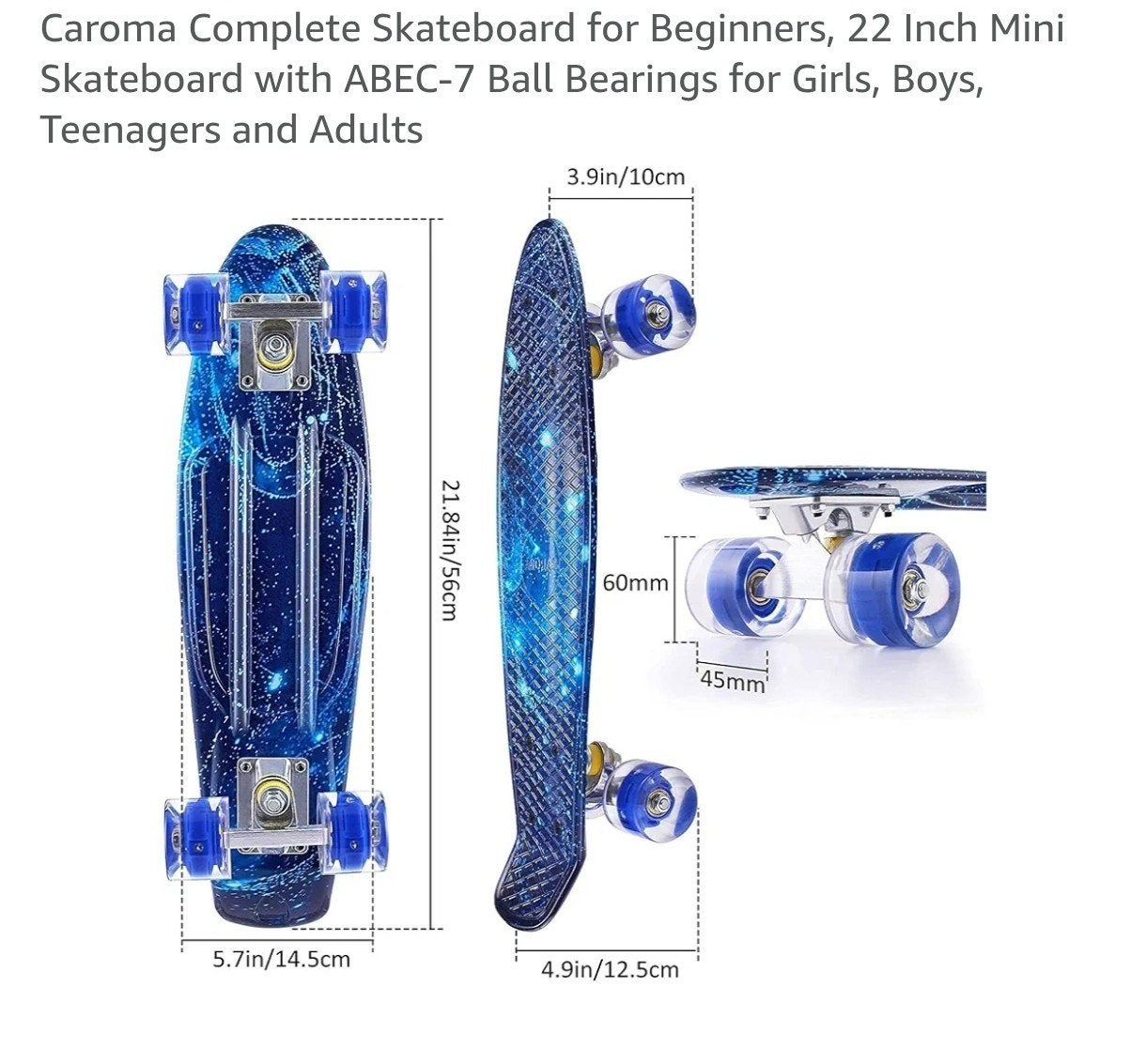 Mini skateboard wielen met lichtjes  Blue, Ophalen, Zo goed als nieuw, Overige typen