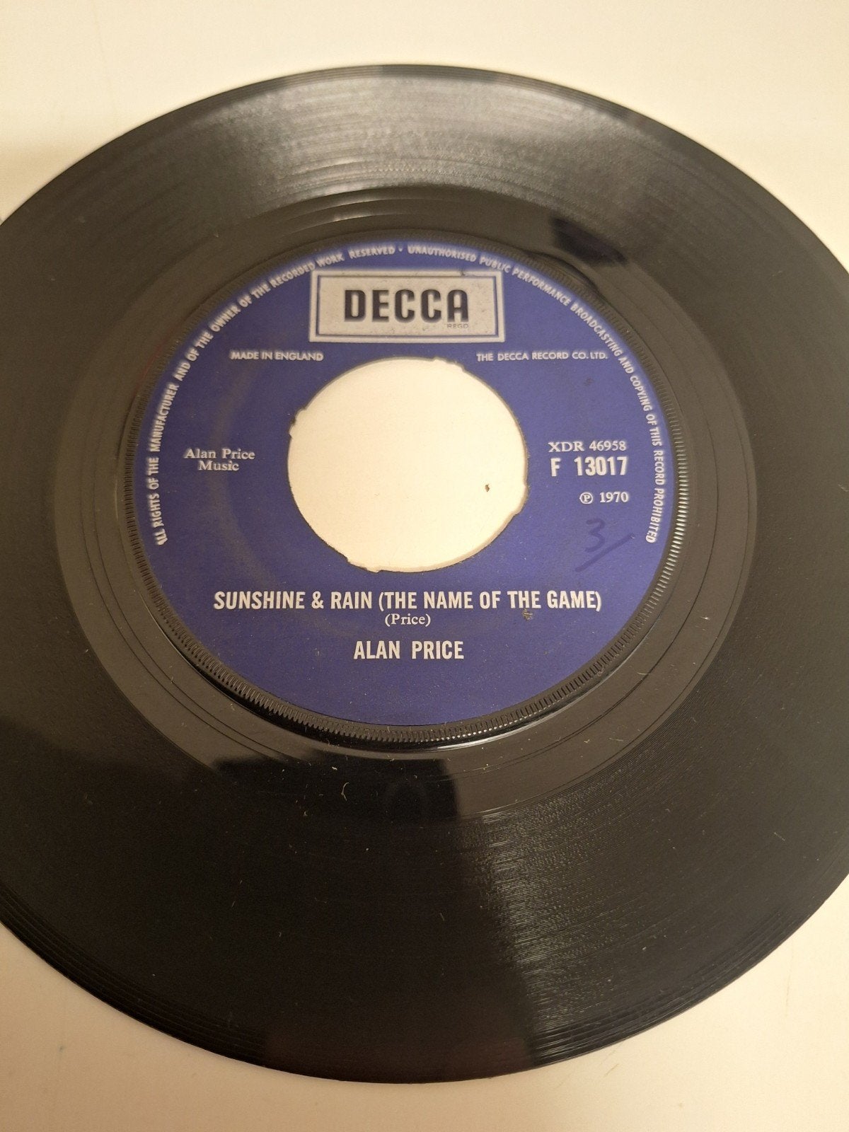 Alan Price - Sunshine and Rain ( the name of the game), 1970, Verzenden, 7 inch, Pop