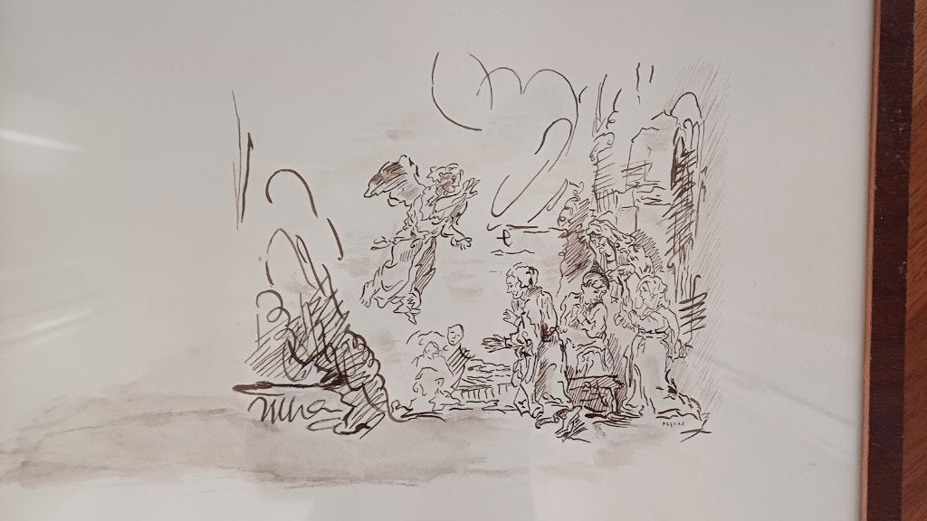 Peter Goosen of PEGO: aartsengel Raguel / tekening 1968, Antiek en Kunst, Ophalen of Verzenden