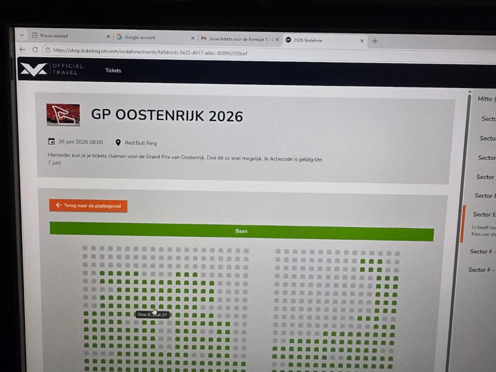 2 weekend tickets GP oostenrijk, Twee personen, Juni