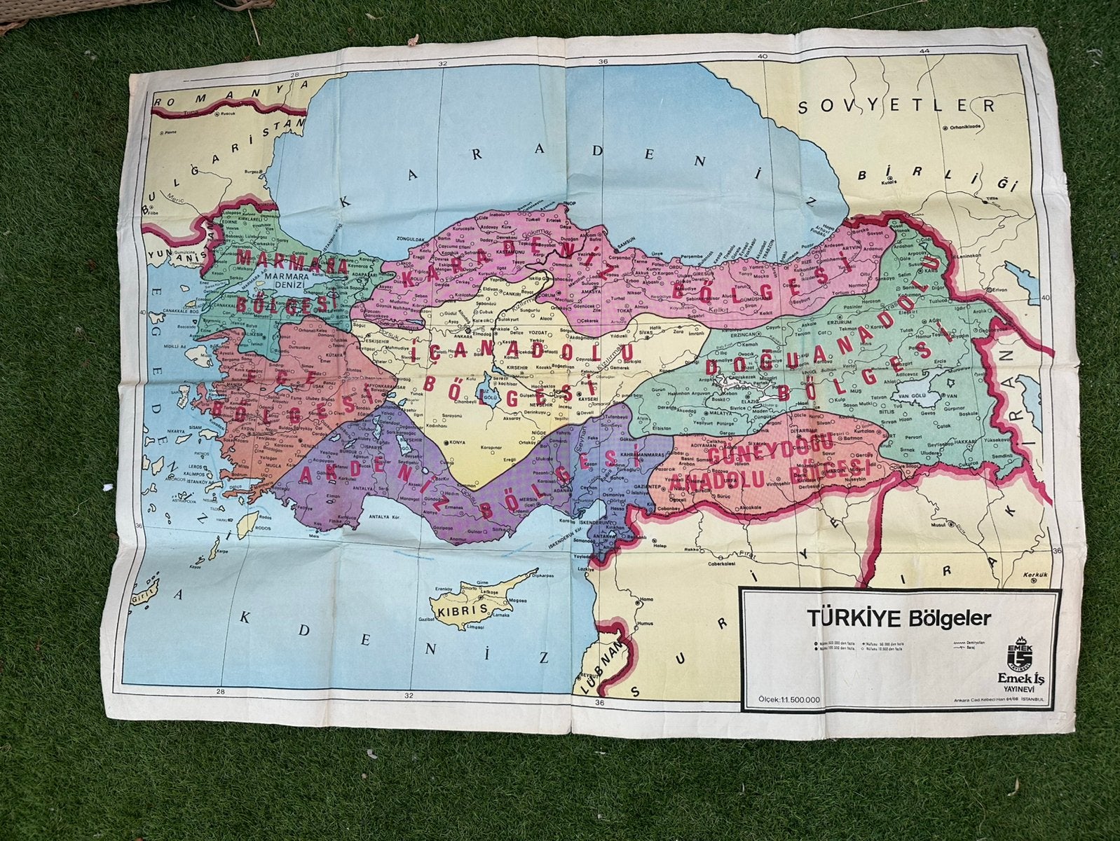 Groot oude kandkaart Turkey, Gelezen, Landkaart, 1800 tot 2000, Europa Overig