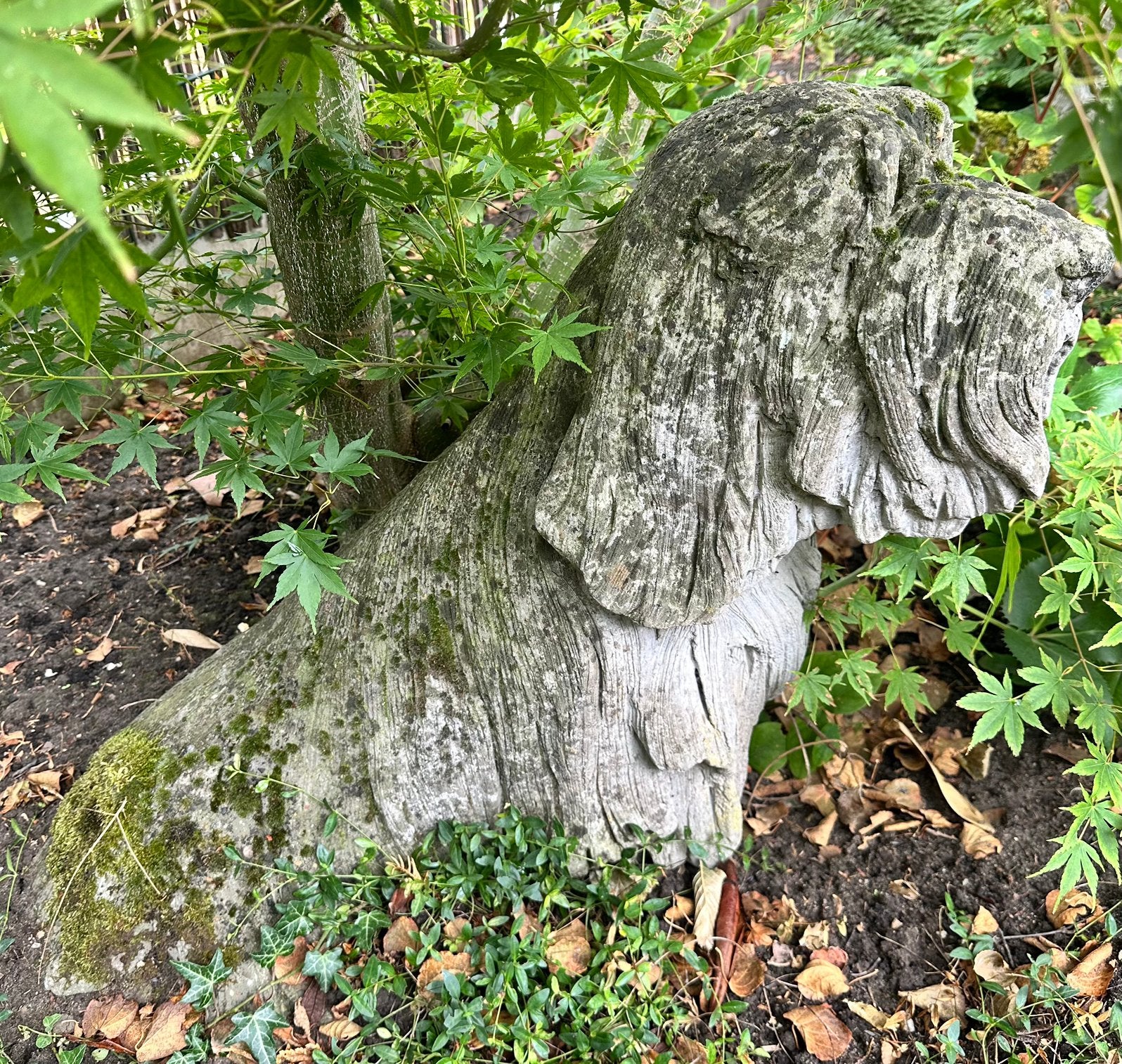 Tuinbeeld hond - Bearded Collie, Tuin en Terras, Tuinbeelden, Ophalen, Gebruikt, Beton, Dierenbeeld