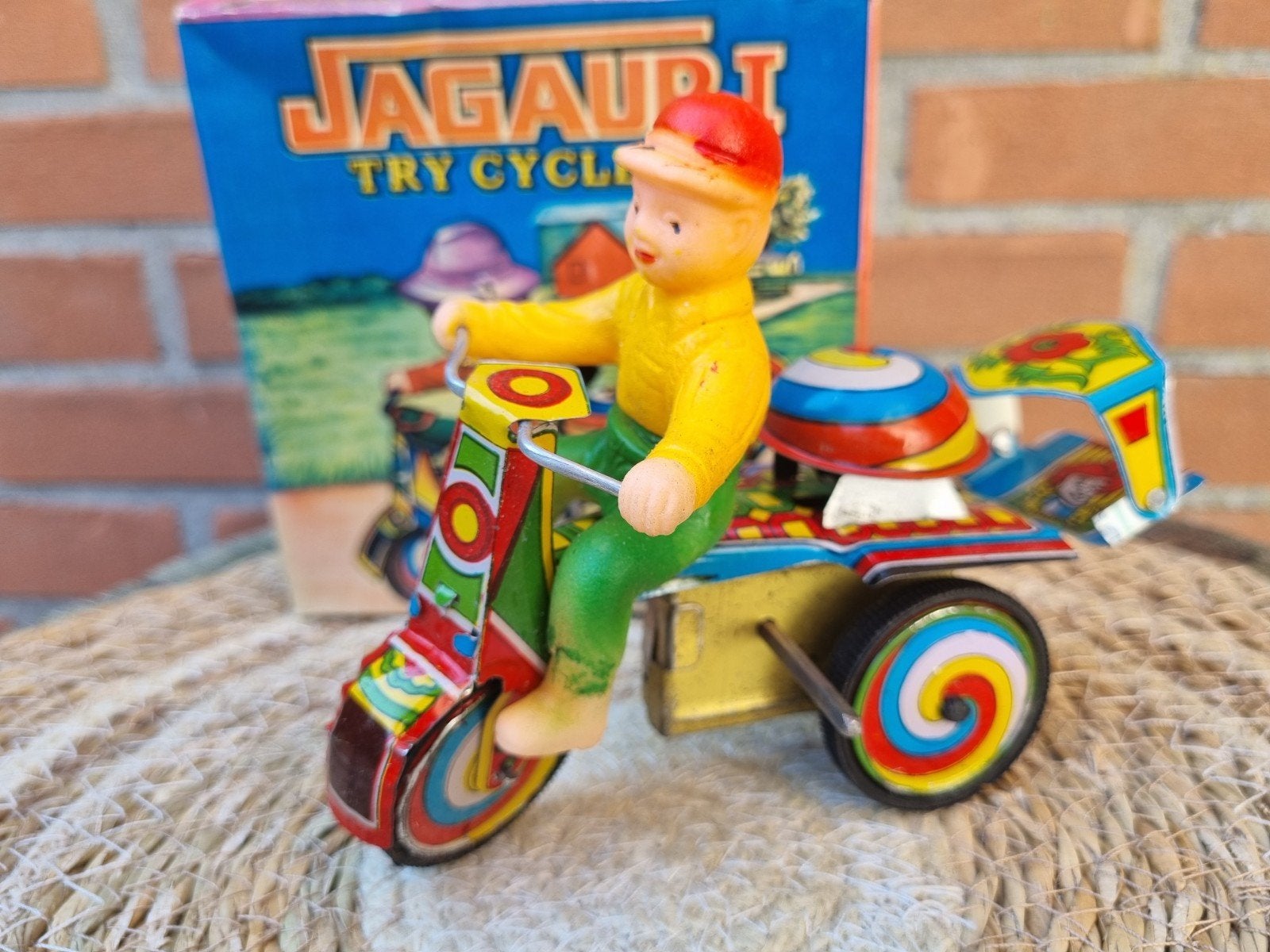 Oud JAGAURI Try Cycle blikken speelgoed met opwindmechanisme, Antiek en Kunst, Ophalen of Verzenden