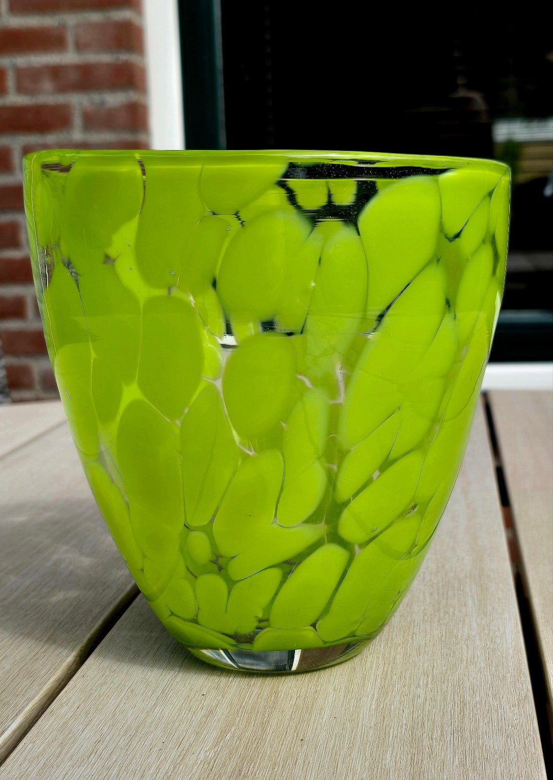 Vintage Crate & Barrel 'Kona' Vaas. Handgeblazen Glas, Ophalen of Verzenden