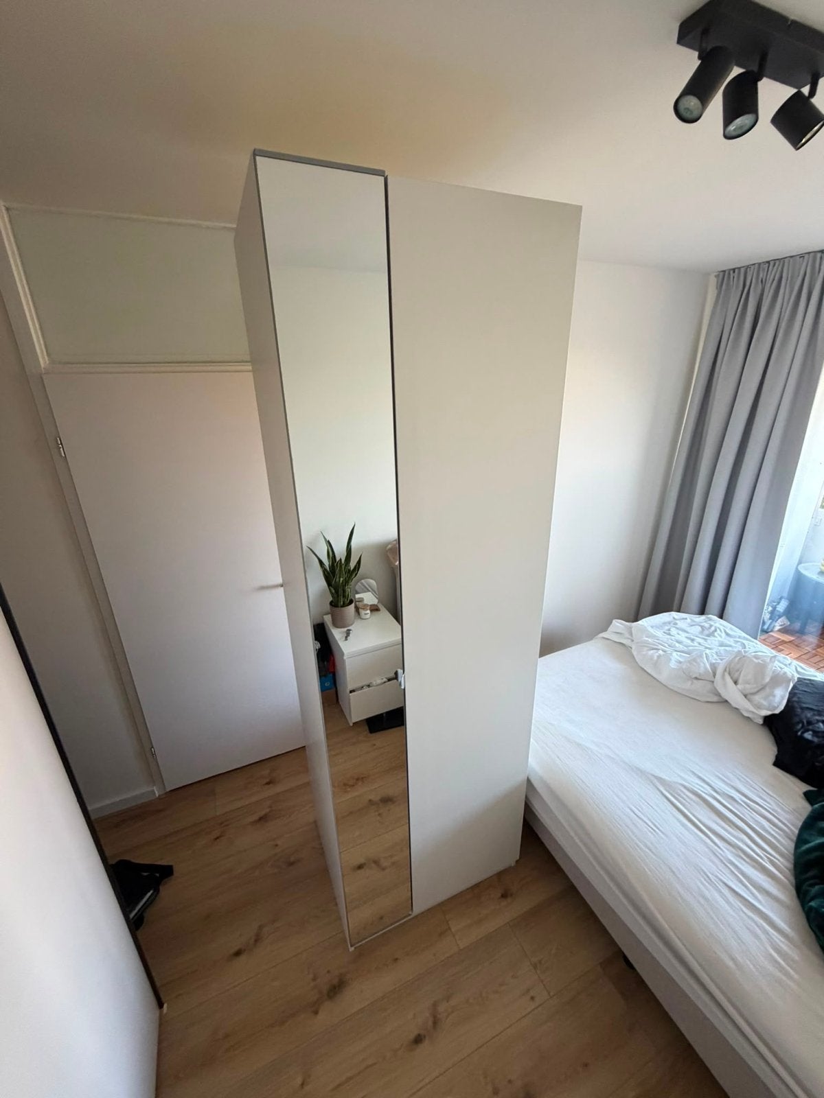 IKEA PAX kledingkast 75x58x237cm met spiegeldeur, Ophalen, 200 cm of meer, 50 tot 100 cm, Zo goed als nieuw