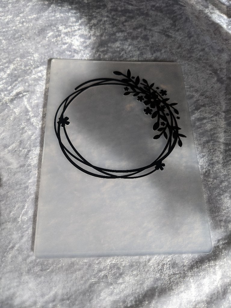 z.g.a.n. Embossing mal bloemencircel, reliëf embossingfolder, Hobby en Vrije tijd, Kaarten | Zelf maken, Ophalen of Verzenden