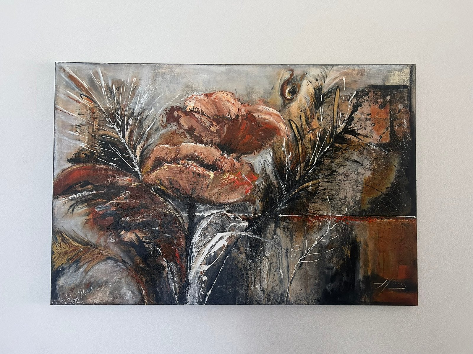 Olieverf schilderij klaprozen, Ophalen