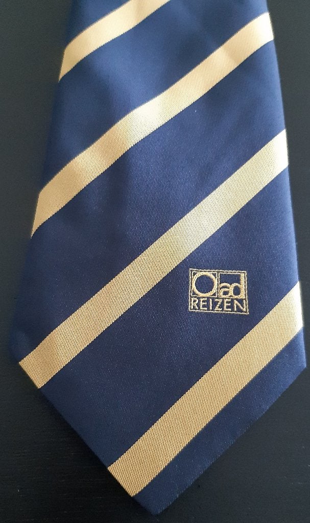 OAD Bus Reizen stropdas Touringcar blauw-geel gestreept, Ophalen of Verzenden, Nieuw, Gebruiksvoorwerp