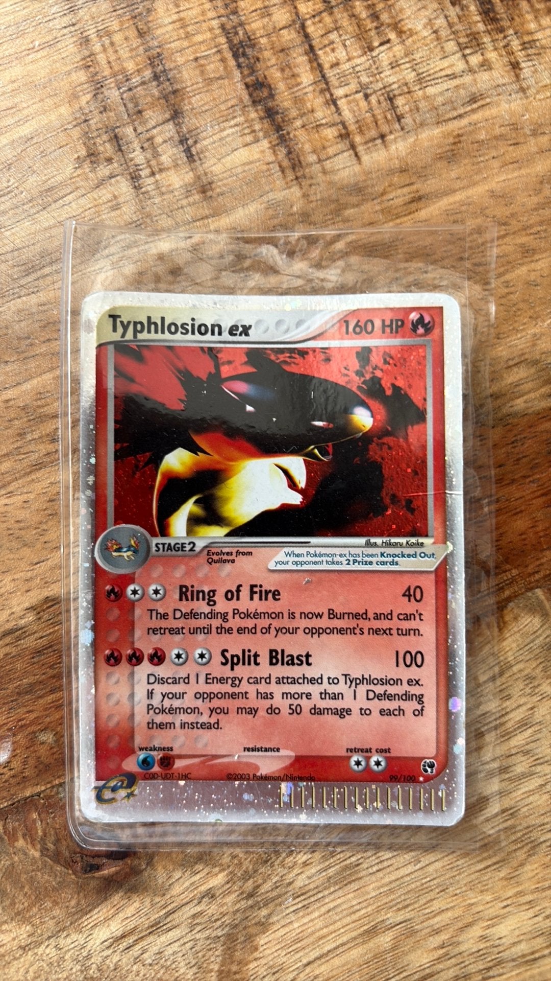 Typhlosion ex 99/100, Hobby en Vrije tijd, Verzamelkaartspellen | Pokémon, Ophalen of Verzenden, Zo goed als nieuw