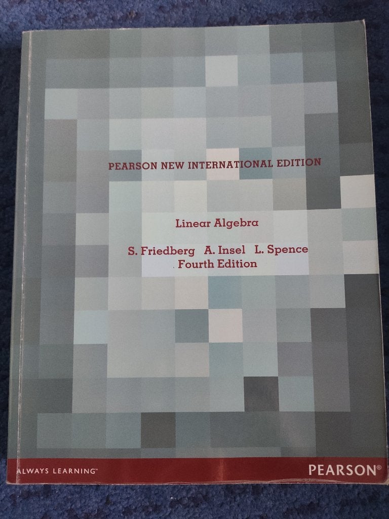 Linear Algebra Pearson 4th Edition, Pearson, Ophalen of Verzenden, Beta, WO