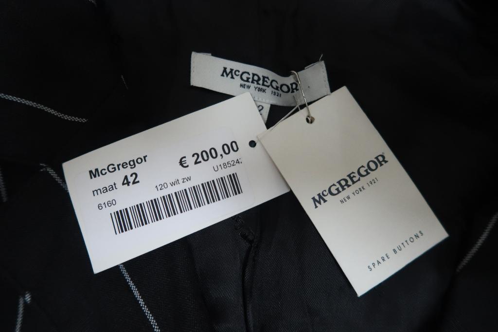 Nieuw met kaartje linnen colbertjas McGregor zwart wit 42, McGregor, Zwart, Maat 42/44 (L), Nieuw