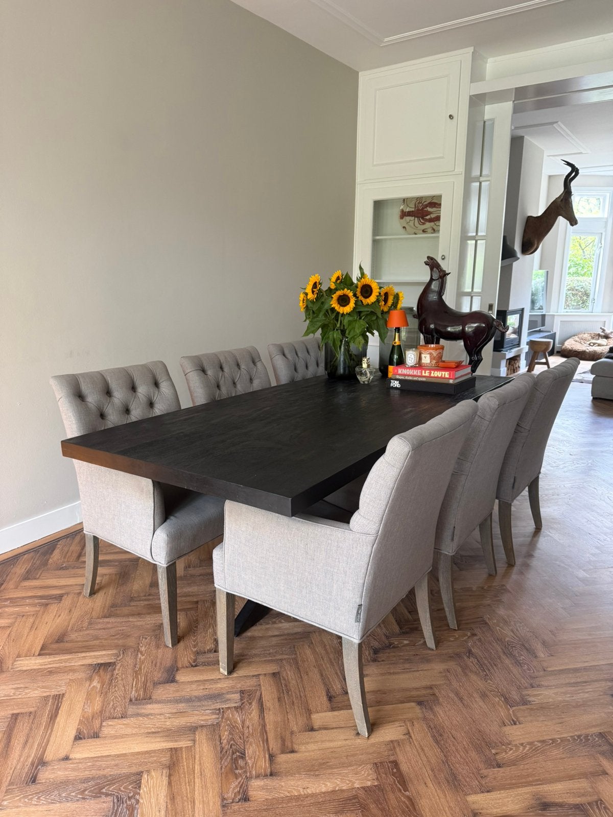 Zwarte mangohout eettafel