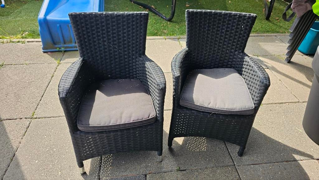 Wicker antraciet kinder tuinstoel, Ophalen, Gebruikt, Wicker